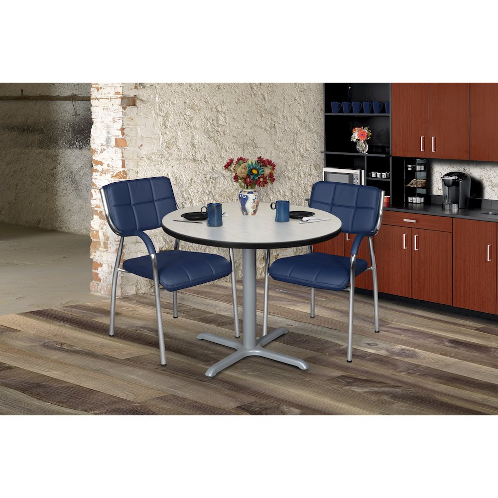36 in. Medium Round X-Base Breakroom Table- Maple Top, Grey Legs. Picture 3