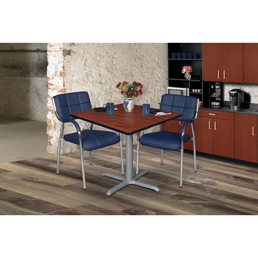 42 in. Medium Square X-Base Breakroom Table- Cherry Top, Grey Legs. Picture 4