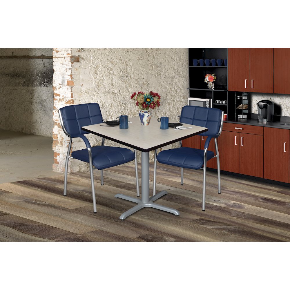 42 in. Medium Square X-Base Breakroom Table- Maple Top, Grey Legs. Picture 4