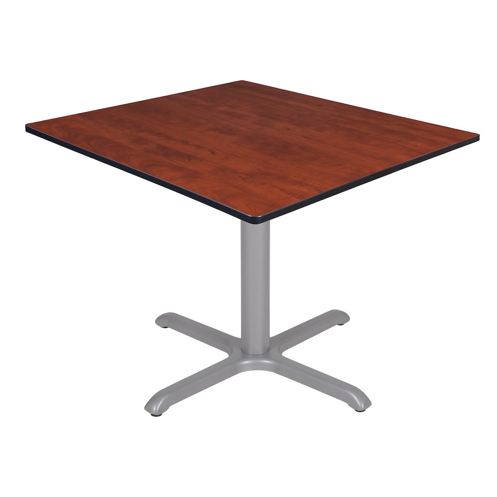 48 in. Large Square X-Base Breakroom Table- Cherry Top, Grey Legs. Picture 1