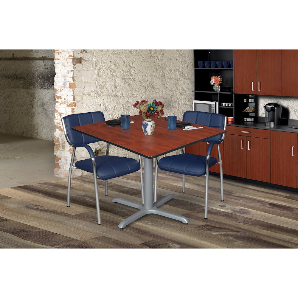 48 in. Large Square X-Base Breakroom Table- Cherry Top, Grey Legs. Picture 4