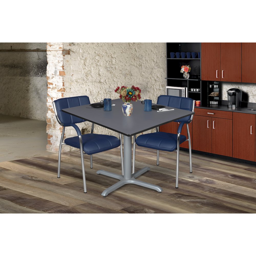 48 in. Large Square X-Base Breakroom Table- Grey Top, Grey Legs. Picture 4