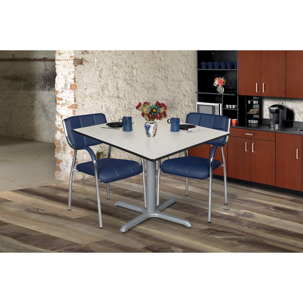 48 in. Large Square X-Base Breakroom Table- Maple Top, Grey Legs. Picture 4