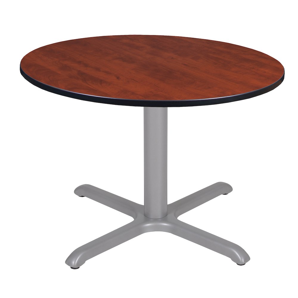 48 in. Large Round X-Base Breakroom Table- Cherry Top, Grey Legs. Picture 1