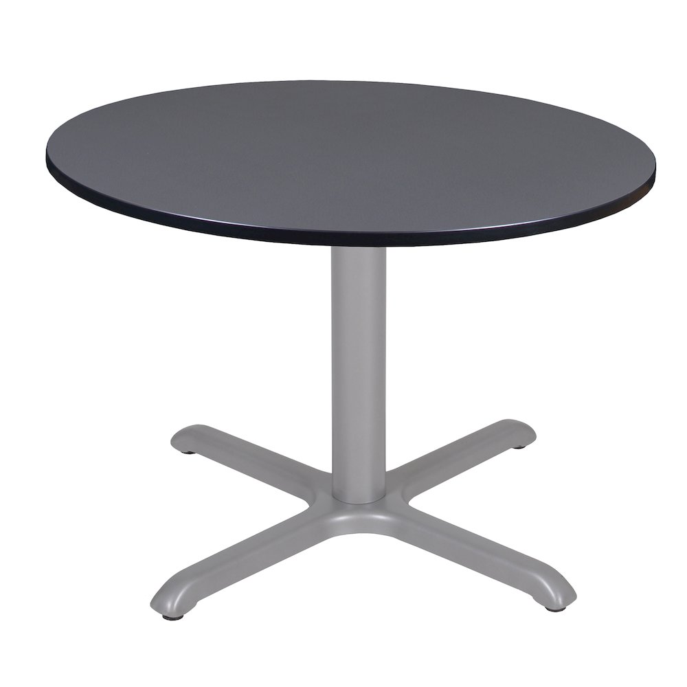 48 in. Large Round X-Base Breakroom Table- Grey Top, Grey Legs. Picture 1
