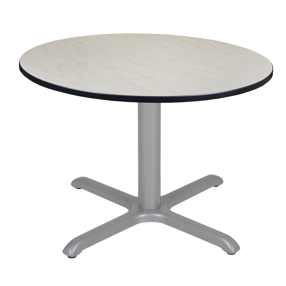 48 in. Large Round X-Base Breakroom Table- Maple Top, Grey Legs. Picture 1