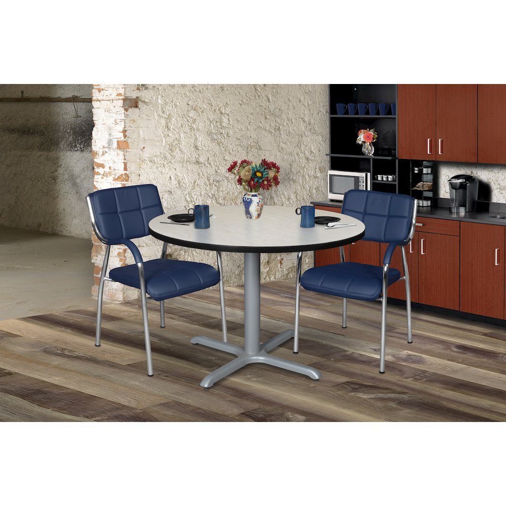 48 in. Large Round X-Base Breakroom Table- Maple Top, Grey Legs. Picture 3