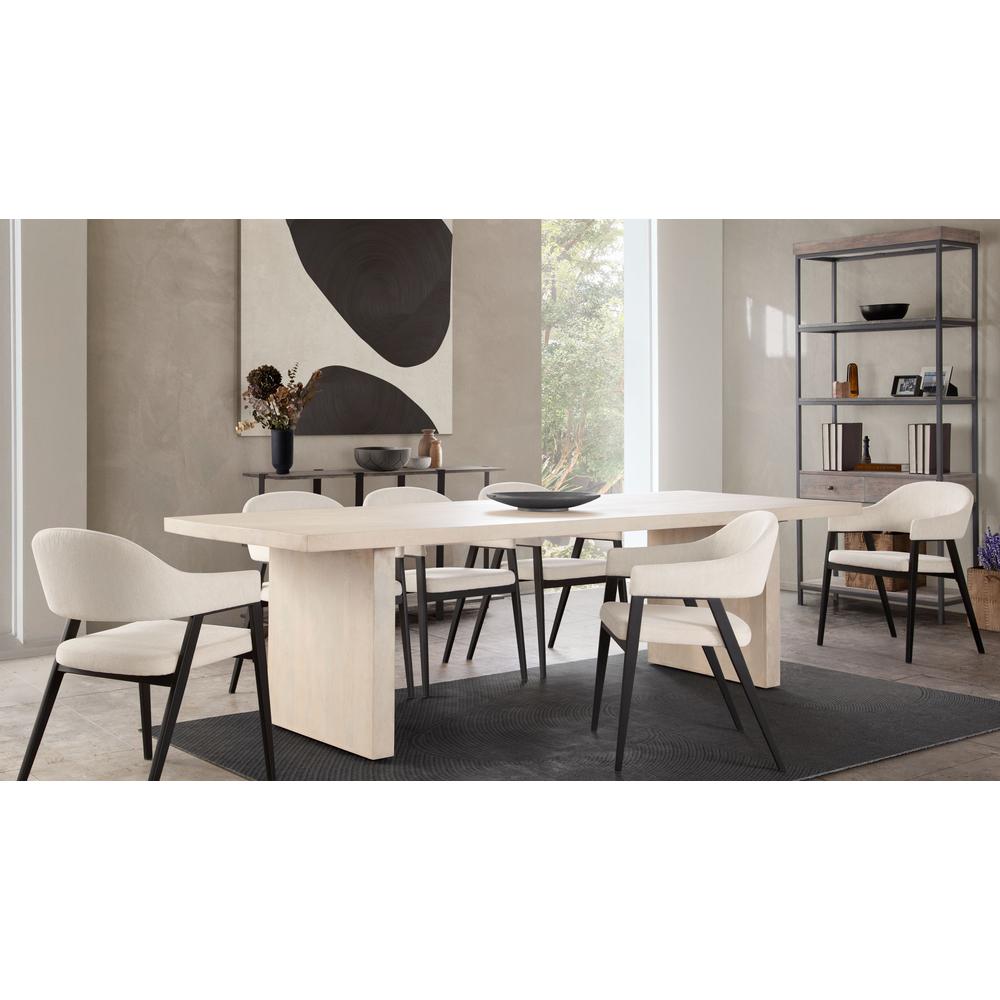 Adele Set of Two Dining/Accent Chairs in Cream Fabric w/ Black Powder Coated Metal Frame by Diamond Sofa. Picture 19