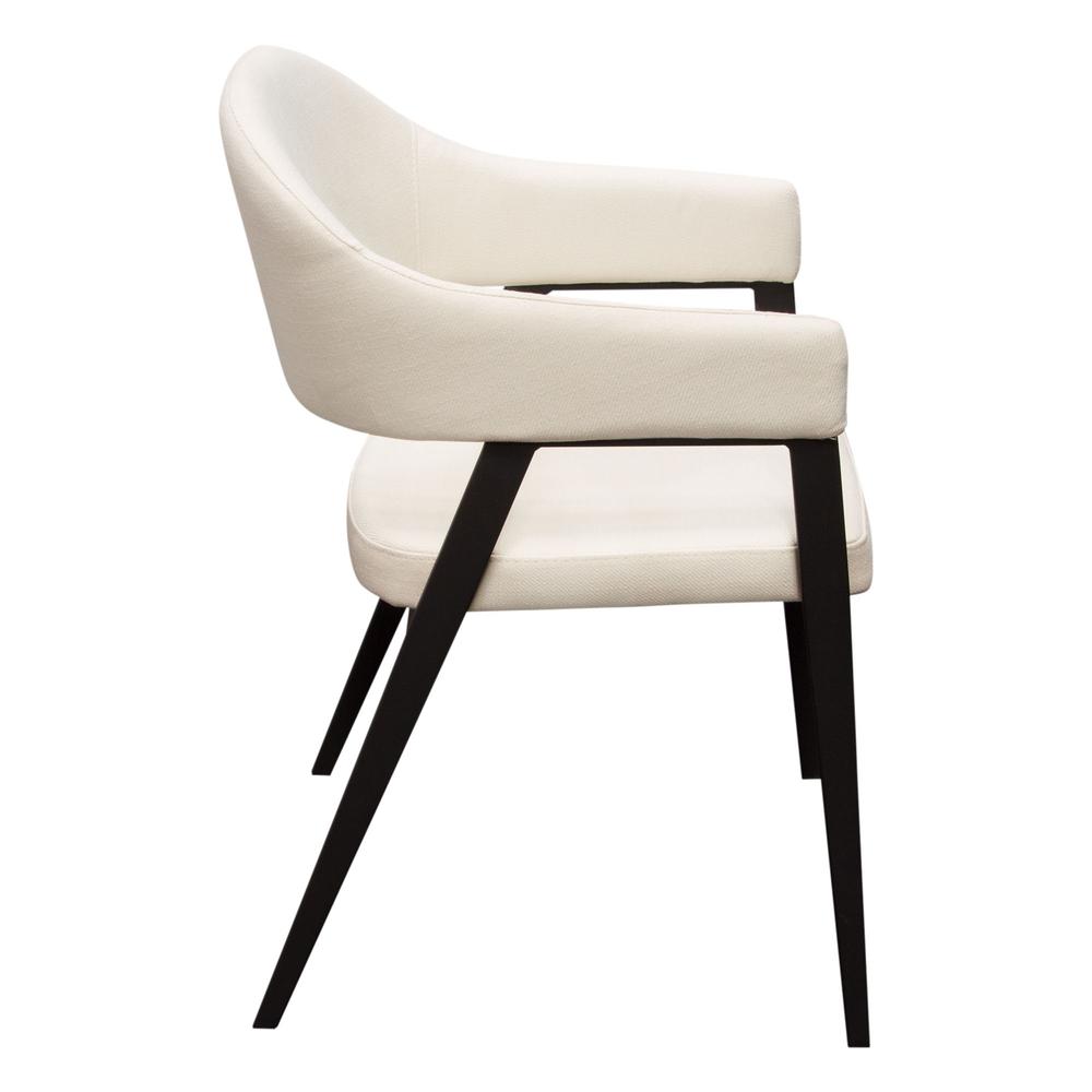 Adele Set of Two Dining/Accent Chairs in Cream Fabric w/ Black Powder Coated Metal Frame by Diamond Sofa. Picture 25