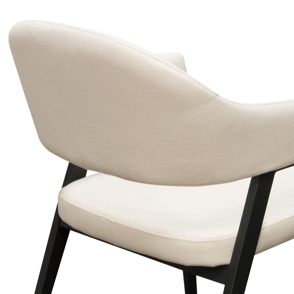 Adele Set of Two Dining/Accent Chairs in Cream Fabric w/ Black Powder Coated Metal Frame by Diamond Sofa. Picture 20
