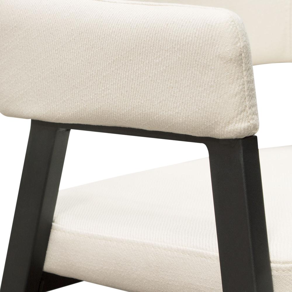 Adele Set of Two Dining/Accent Chairs in Cream Fabric w/ Black Powder Coated Metal Frame by Diamond Sofa. Picture 21