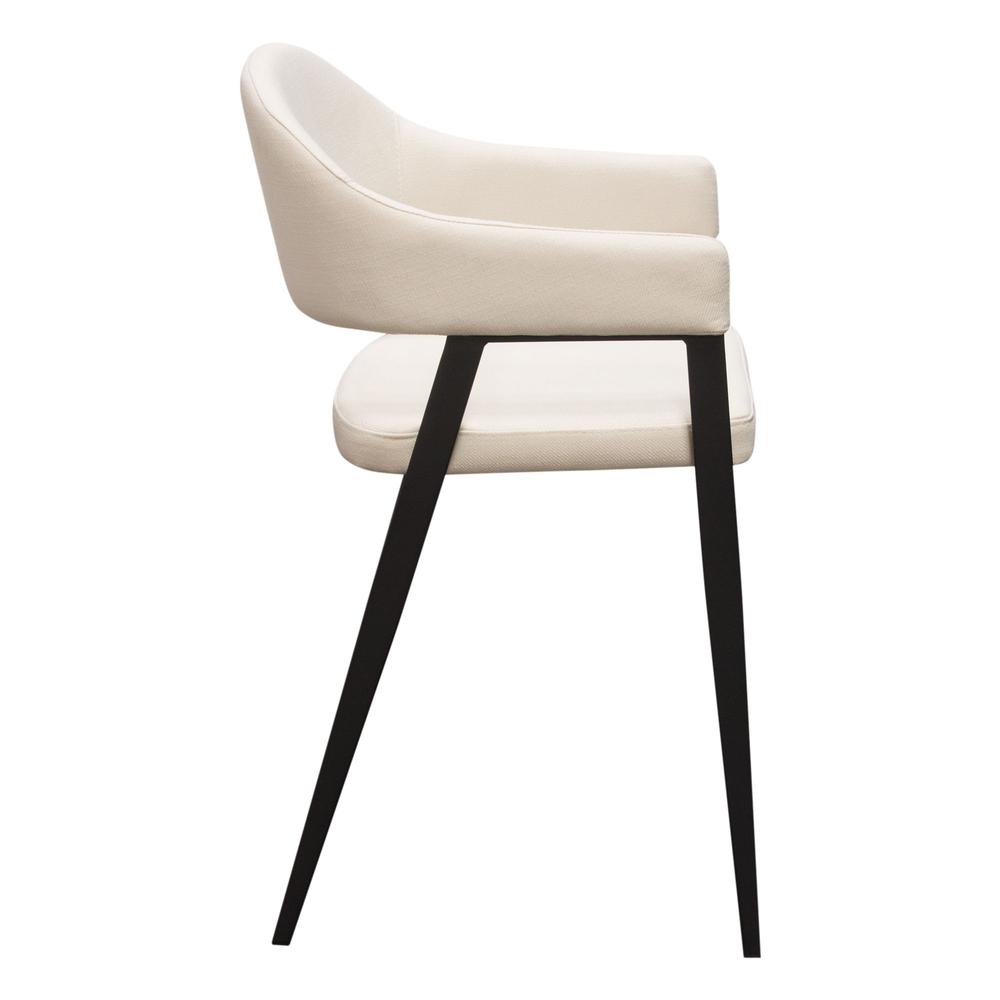 Adele Set of Two Counter Height Chairs in Cream Fabric w/ Black Powder Coated Metal Frame by Diamond Sofa. Picture 26