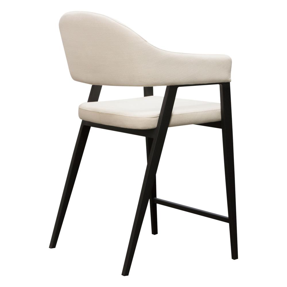Adele Set of Two Counter Height Chairs in Cream Fabric w/ Black Powder Coated Metal Frame by Diamond Sofa. Picture 25