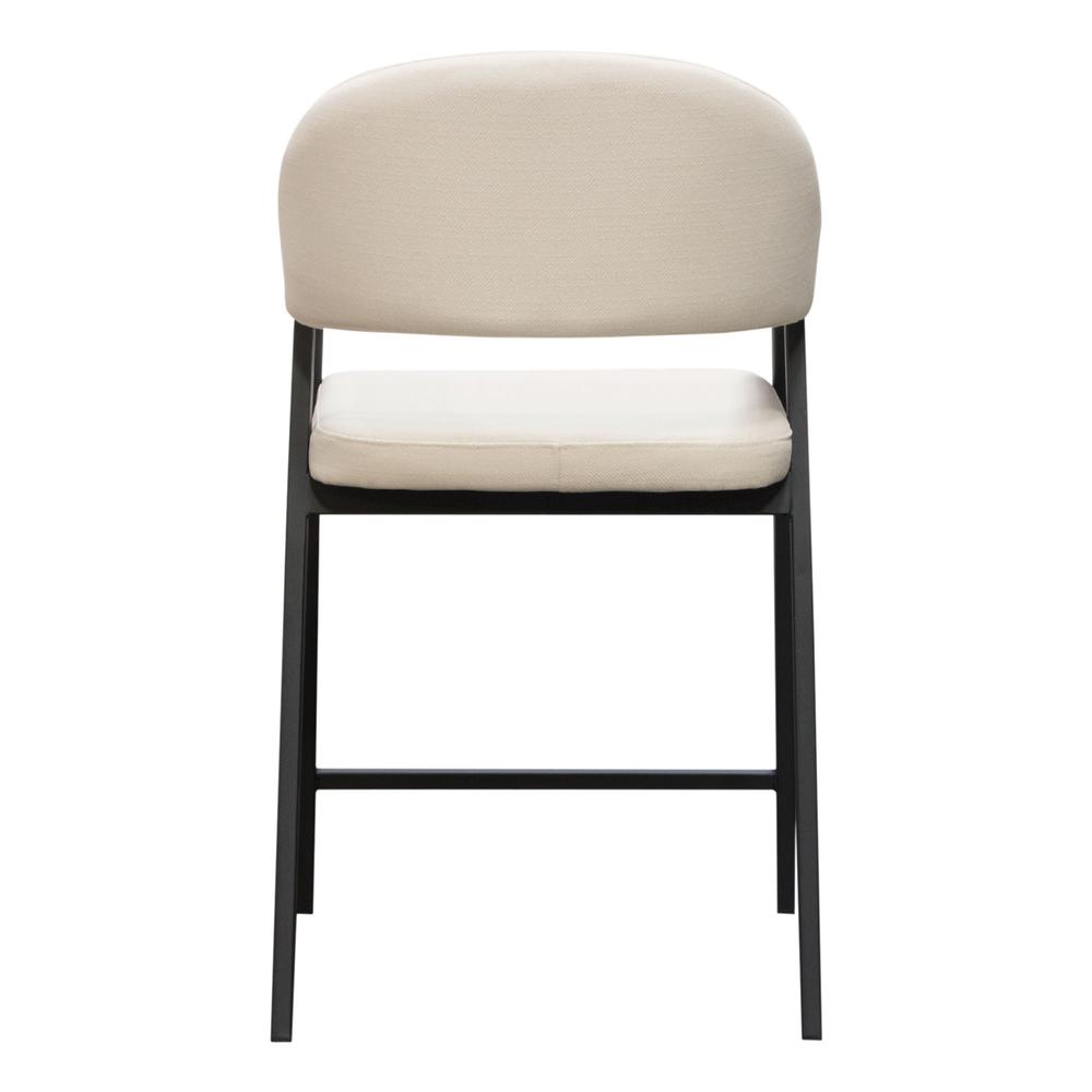 Adele Set of Two Counter Height Chairs in Cream Fabric w/ Black Powder Coated Metal Frame by Diamond Sofa. Picture 18