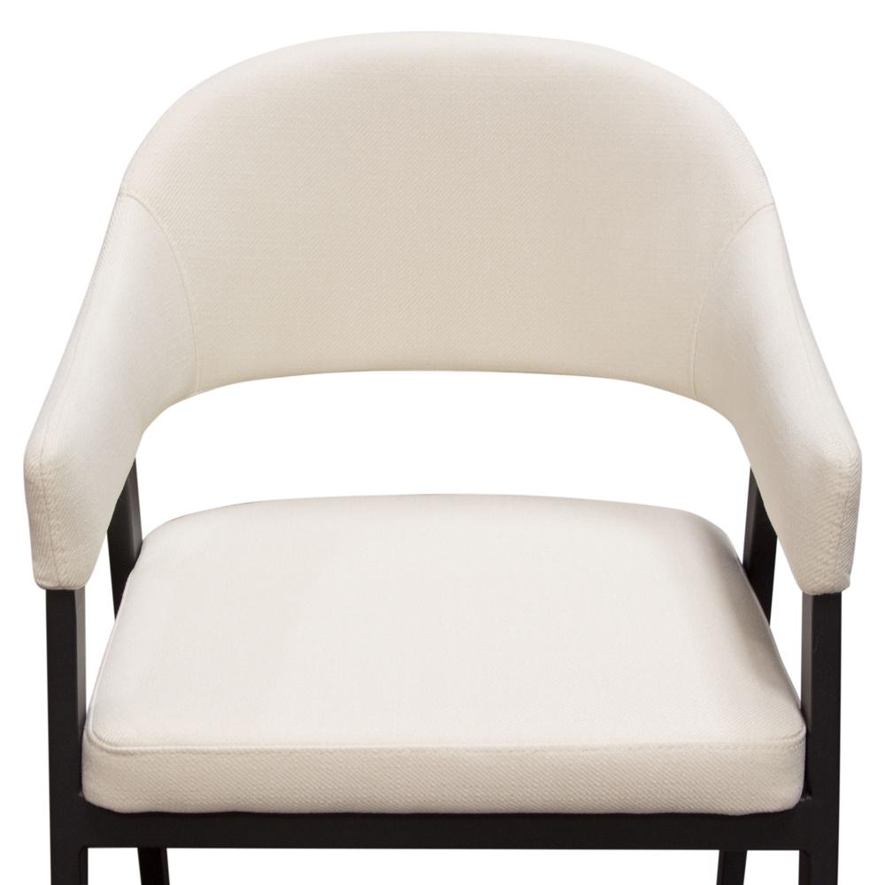 Adele Set of Two Counter Height Chairs in Cream Fabric w/ Black Powder Coated Metal Frame by Diamond Sofa. Picture 21