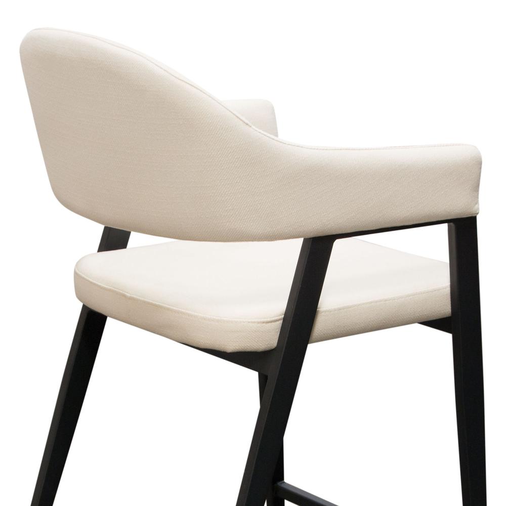 Adele Set of Two Counter Height Chairs in Cream Fabric w/ Black Powder Coated Metal Frame by Diamond Sofa. Picture 19