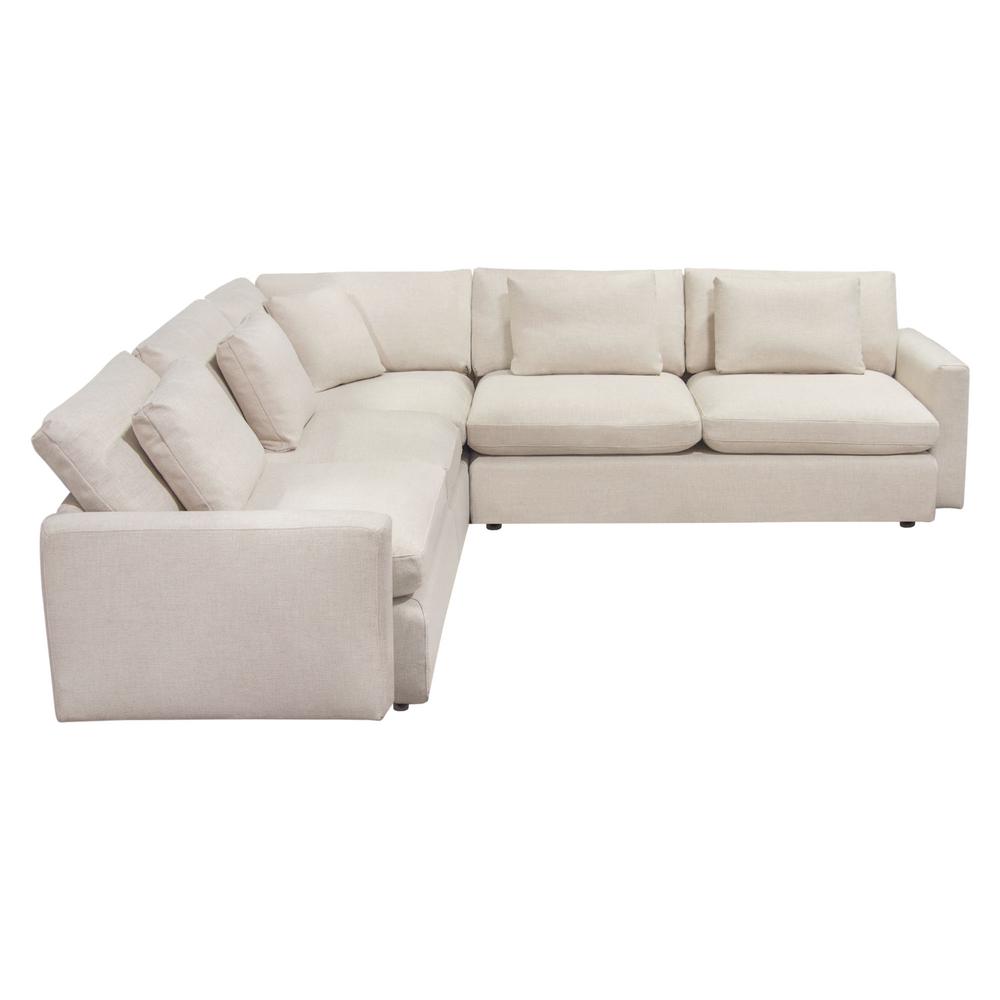 Arcadia 3PC Corner Sectional w/ Feather Down Seating in Cream Fabric by Diamond Sofa. Picture 17