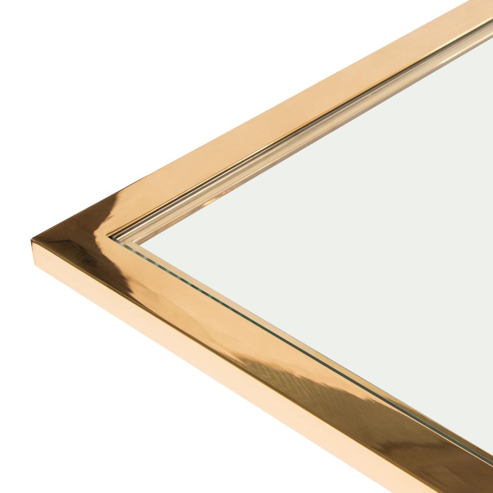 Aria Square Stainless Steel End Table w/ Polished Gold Finish Base & Clear, Tempered Glass Top by Diamond Sofa. Picture 22