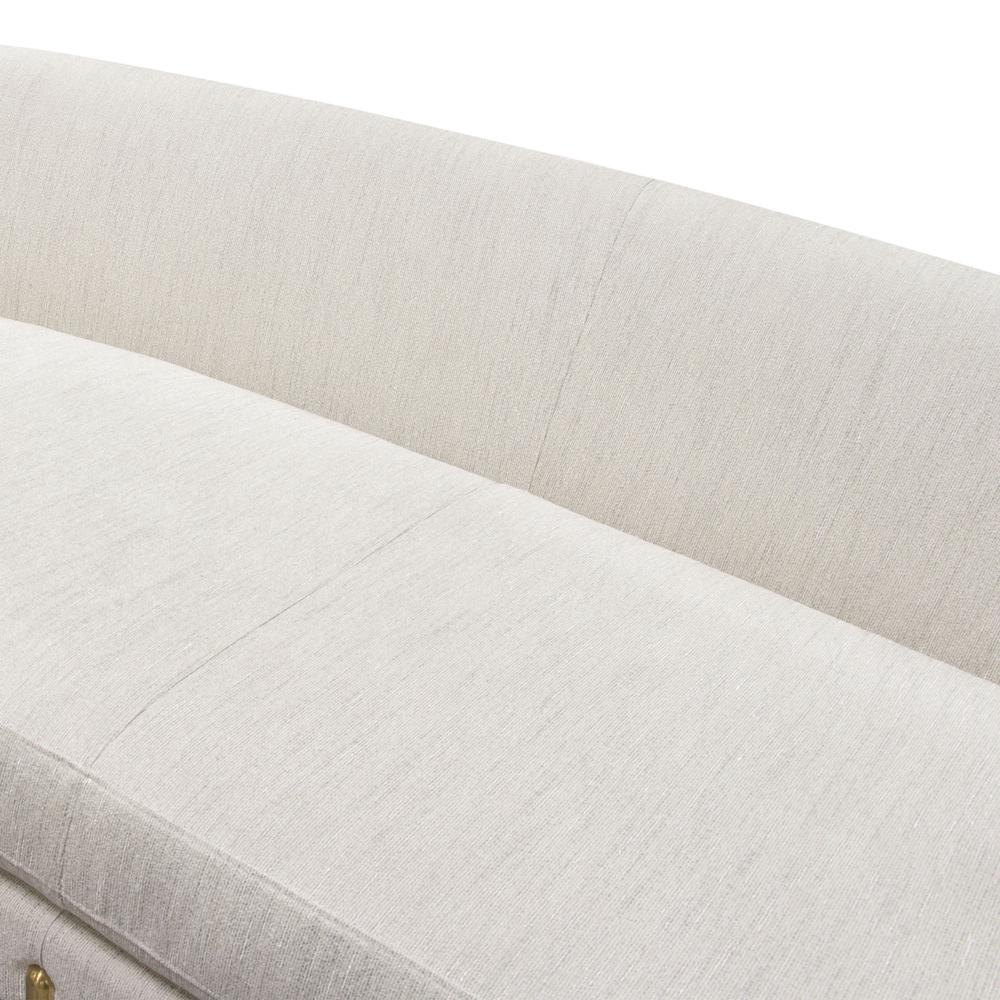 Lane Sofa in Light Cream Fabric with Gold Metal Legs. Picture 46