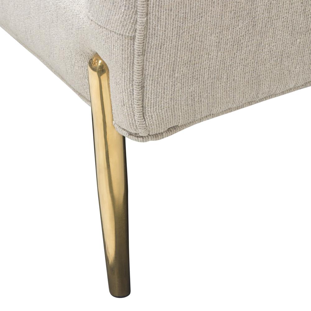 Lane Sofa in Light Cream Fabric with Gold Metal Legs. Picture 26