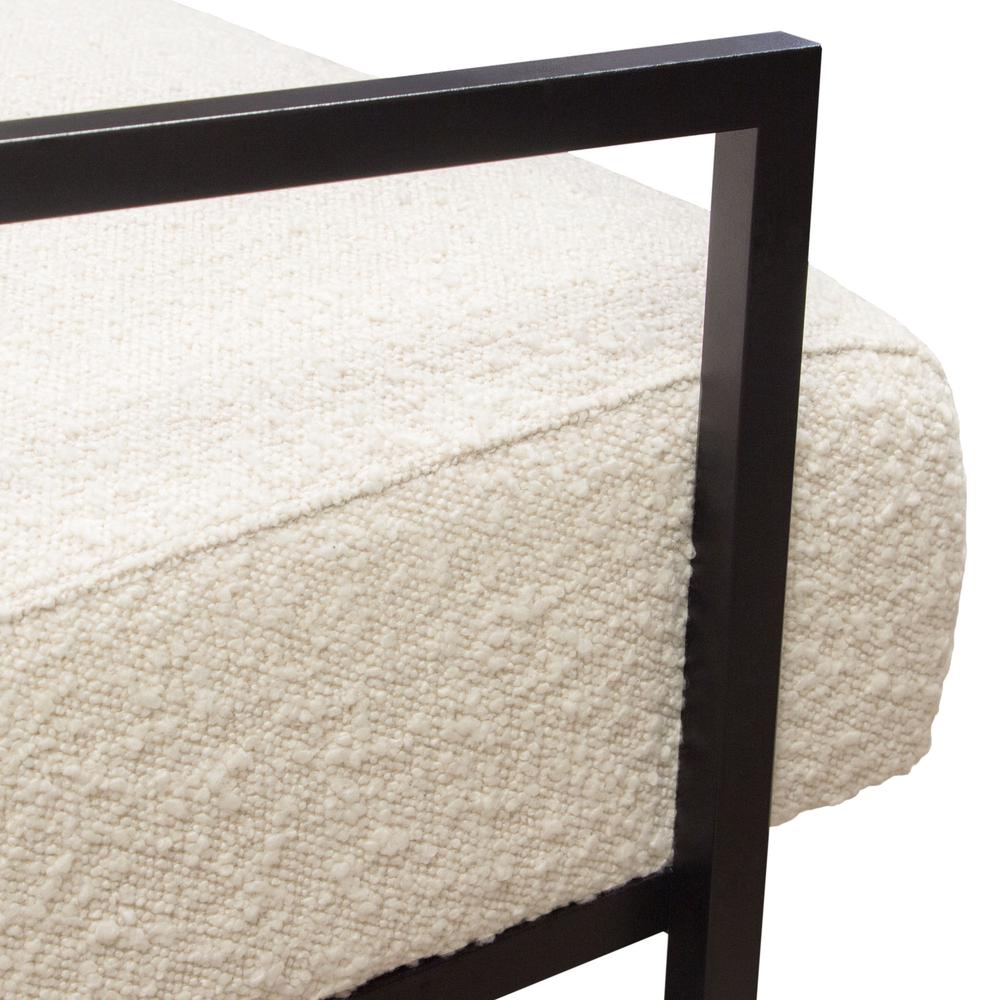 Luxe Accent Chair in Bone Boucle Textured Fabric with Black Powder Coat Frame by Diamond Sofa. Picture 27