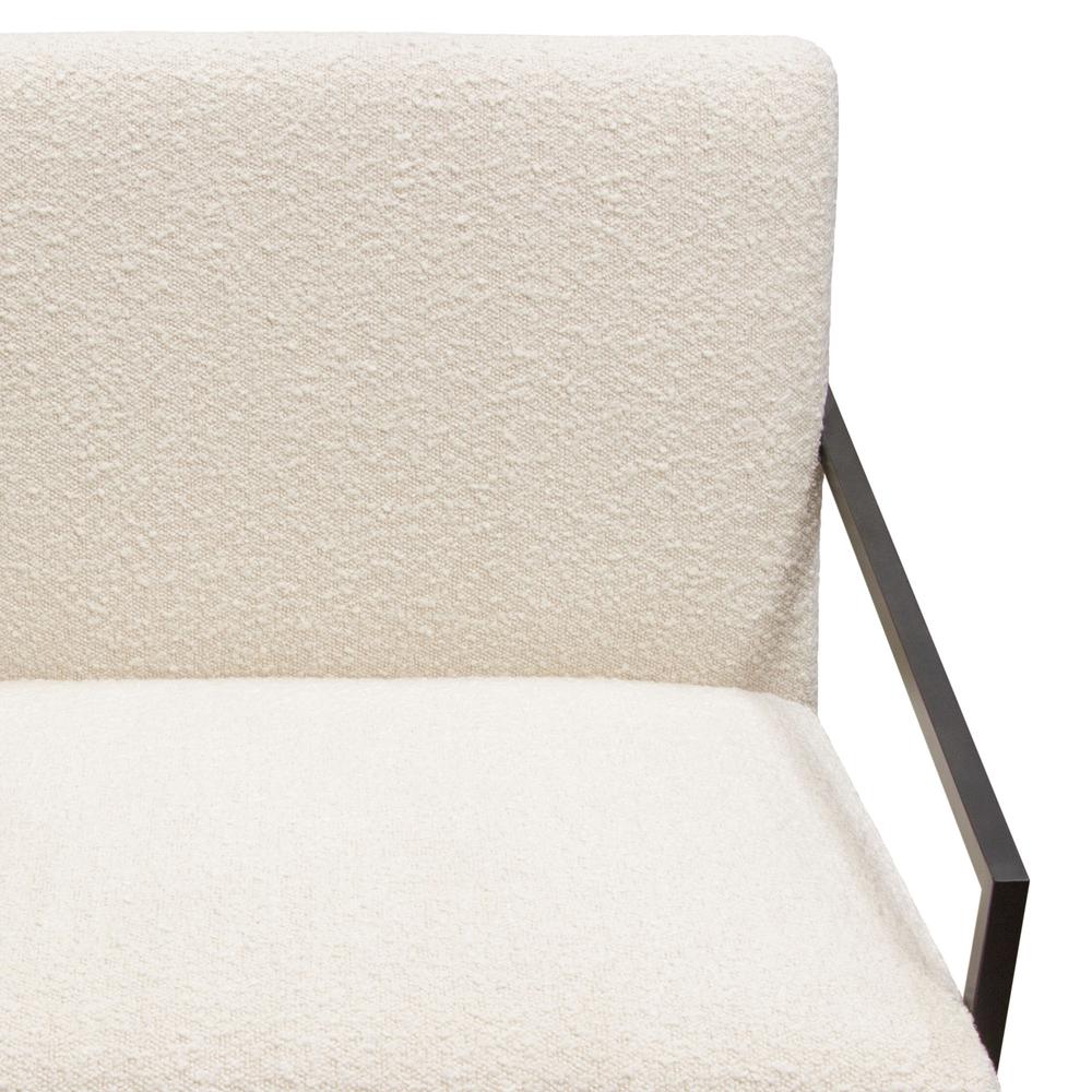 Luxe Accent Chair in Bone Boucle Textured Fabric with Black Powder Coat Frame by Diamond Sofa. Picture 28