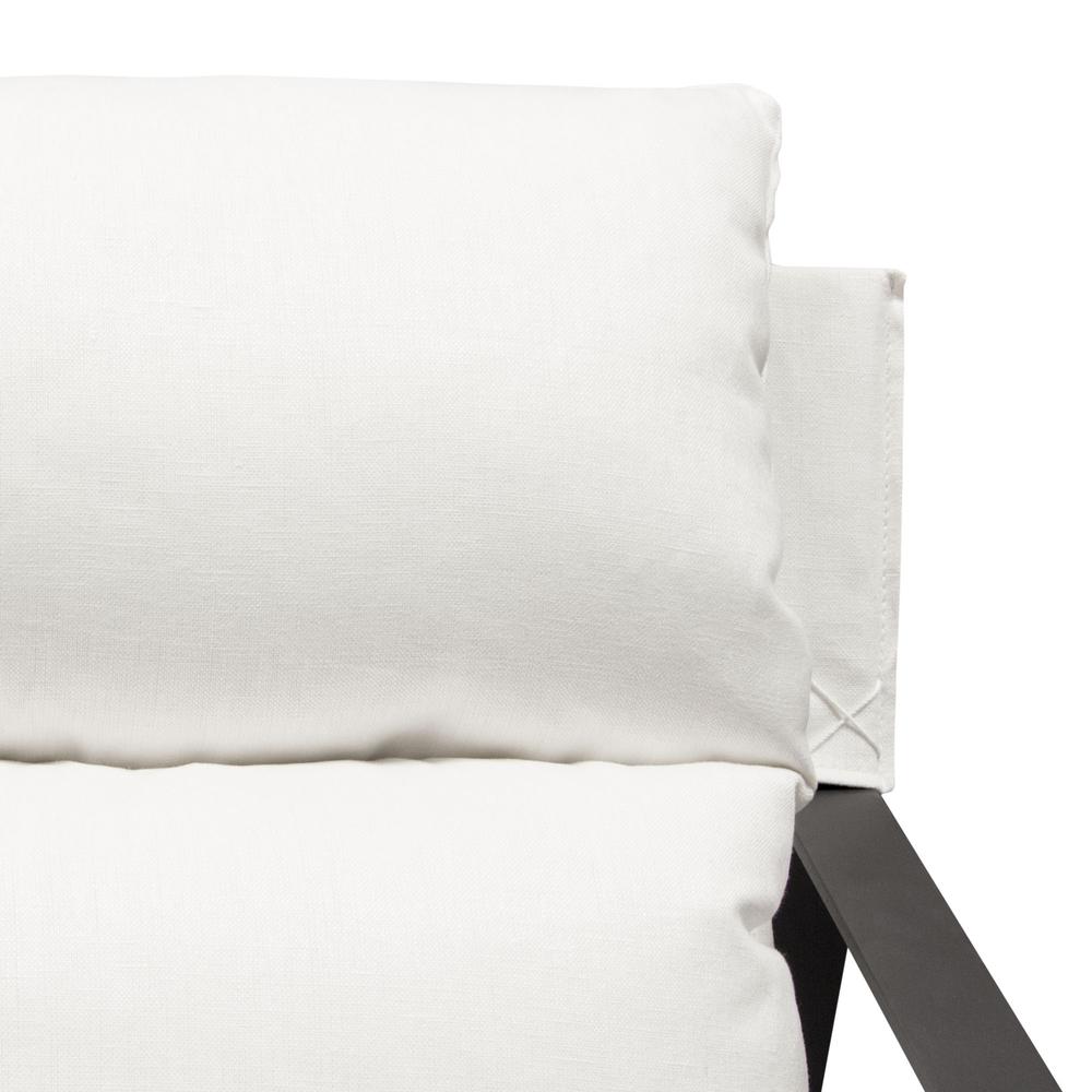 Miller Sling Accent Chair in White Linen Fabric w/ Black Powder Coated Metal Frame by Diamond Sofa. Picture 32