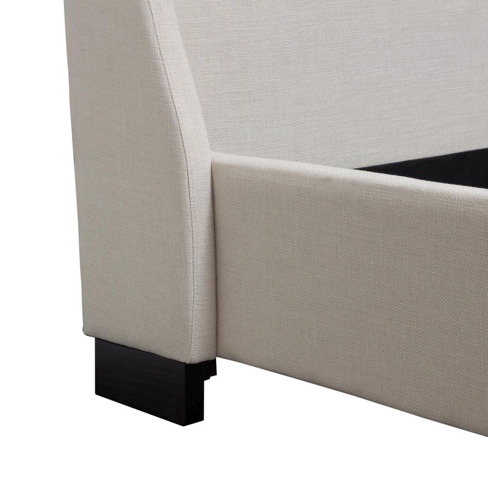 Park Avenue Queen Tufted Bed with Wing in Desert Sand Linen. Picture 14
