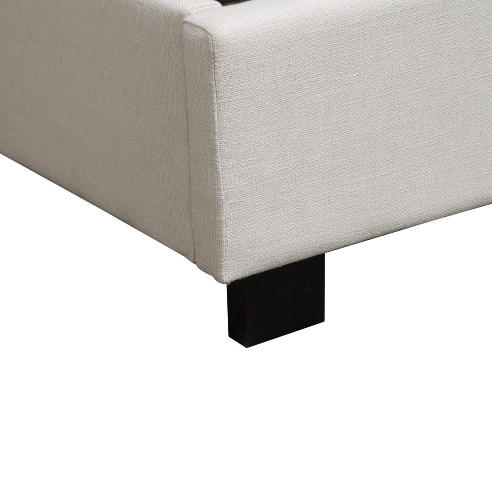 Park Avenue Queen Tufted Bed with Wing in Desert Sand Linen. Picture 9