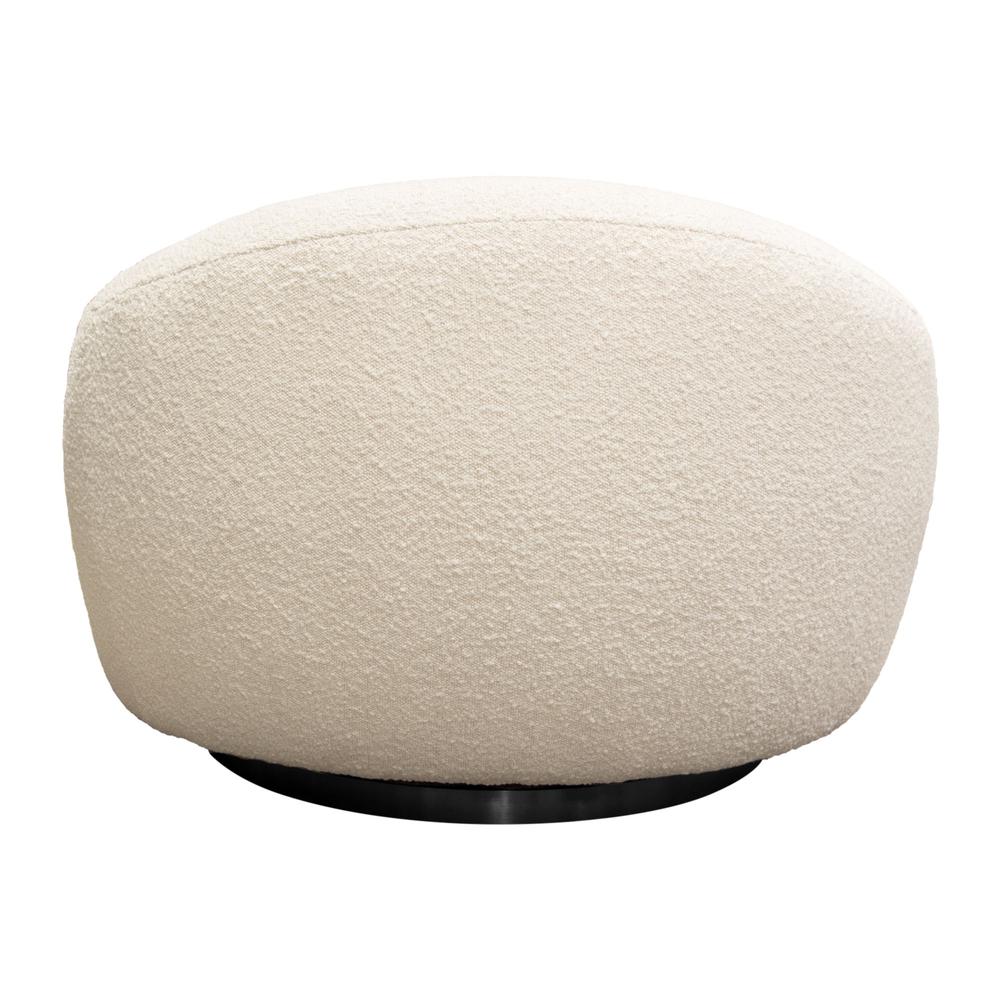 Pascal Swivel Chair in Bone Boucle Textured Fabric w/ Contoured Arms & Back by Diamond Sofa. Picture 20