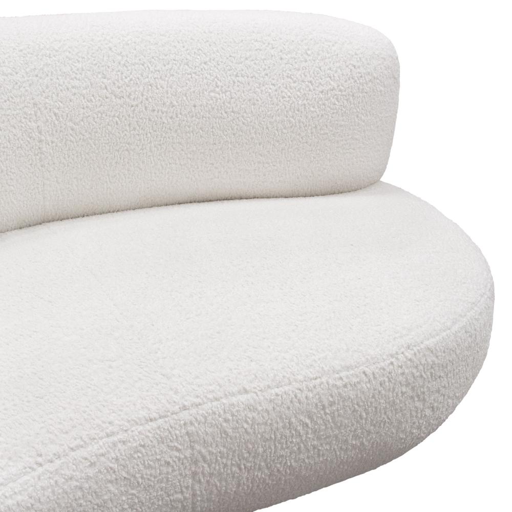 Curved Sofa in White Faux Sheepskin Fabric. Picture 36