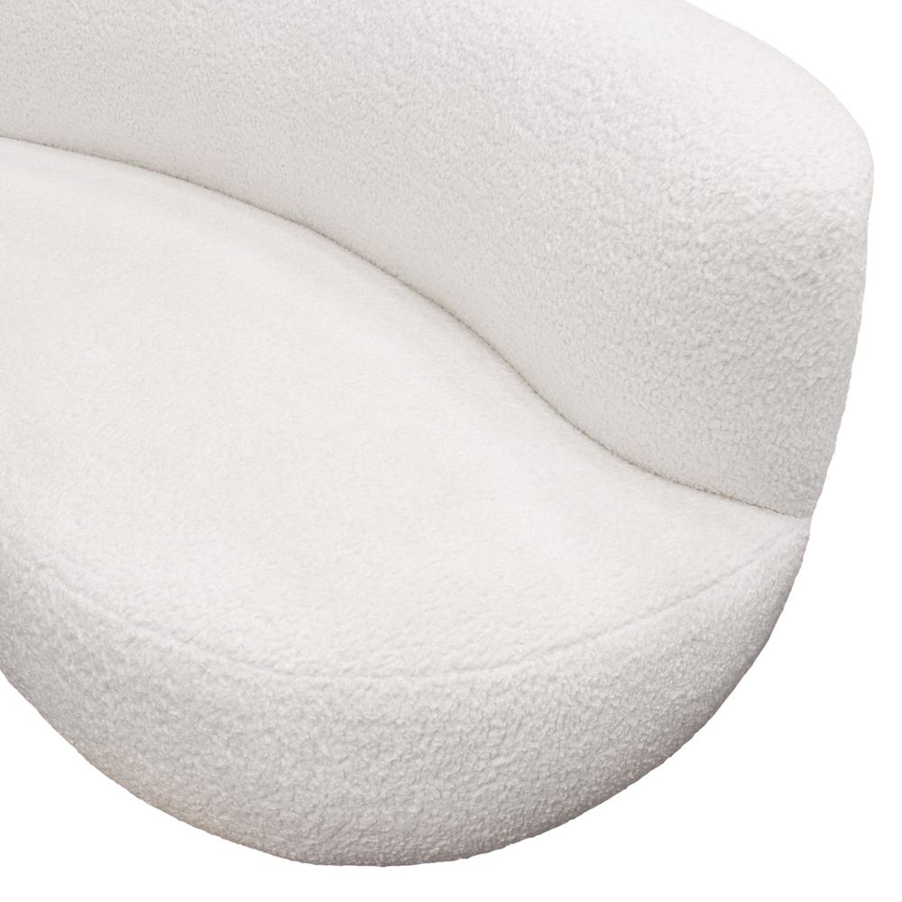 Curved Sofa in White Faux Sheepskin Fabric. Picture 26