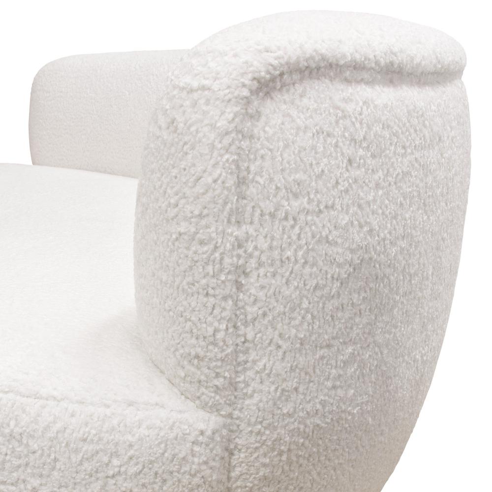 Curved Sofa in White Faux Sheepskin Fabric. Picture 23