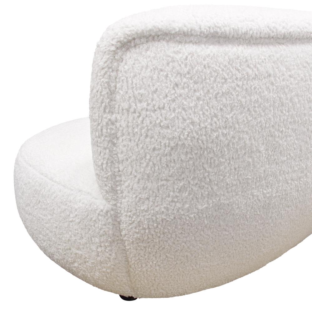 Curved Sofa in White Faux Sheepskin Fabric. Picture 34