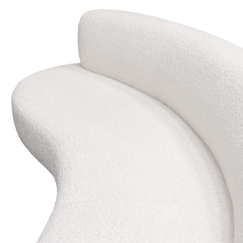 Curved Sofa in White Faux Sheepskin Fabric. Picture 33
