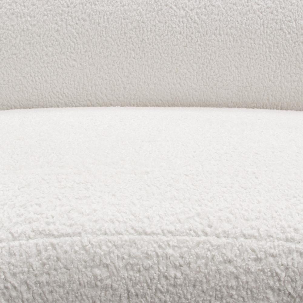 Curved Sofa in White Faux Sheepskin Fabric. Picture 22
