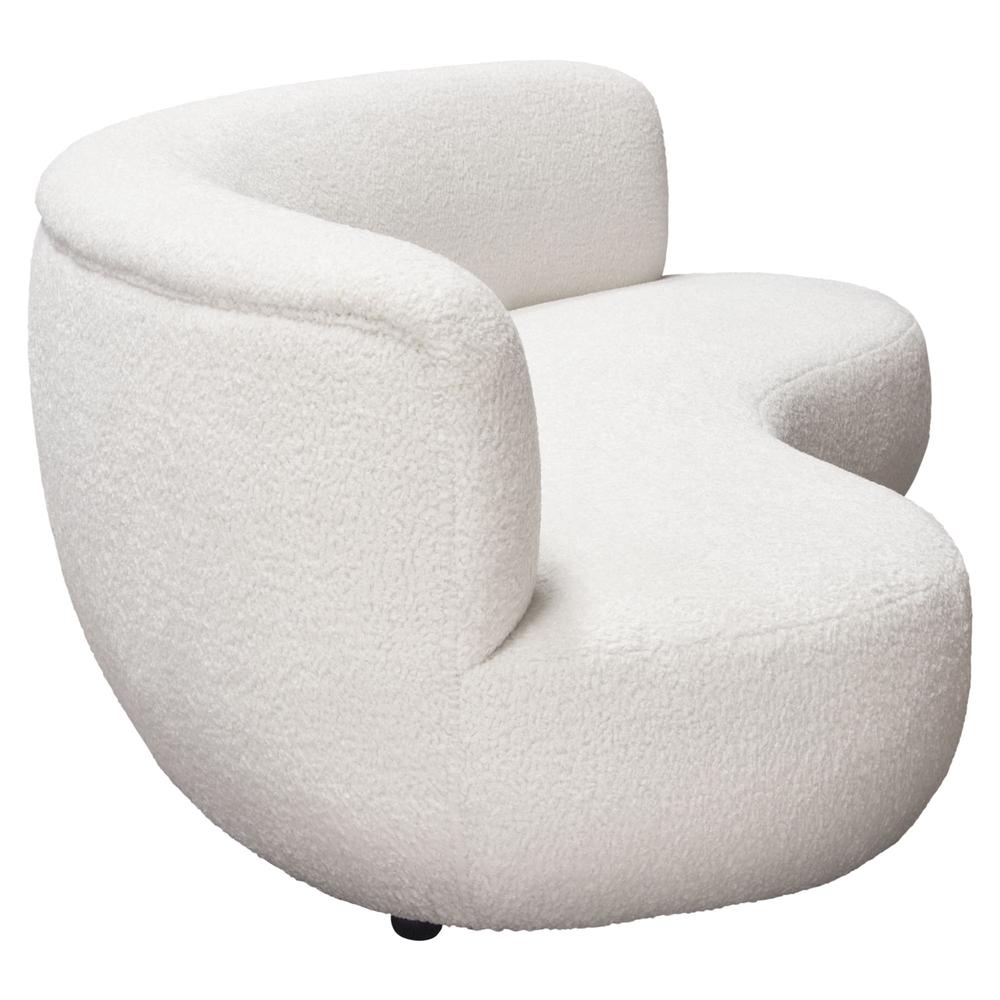 Curved Sofa in White Faux Sheepskin Fabric. Picture 39