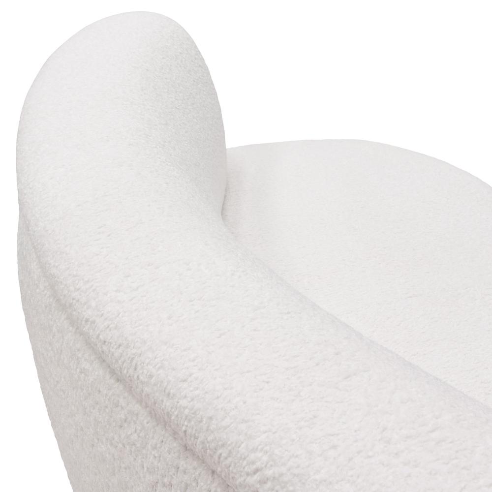 Curved Sofa in White Faux Sheepskin Fabric. Picture 31