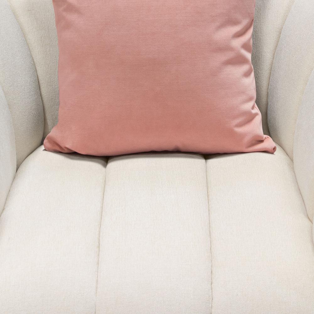 Venus Cream Fabric Chair w/ Contrasting Pillows & Gold Finished Metal Base. Picture 22