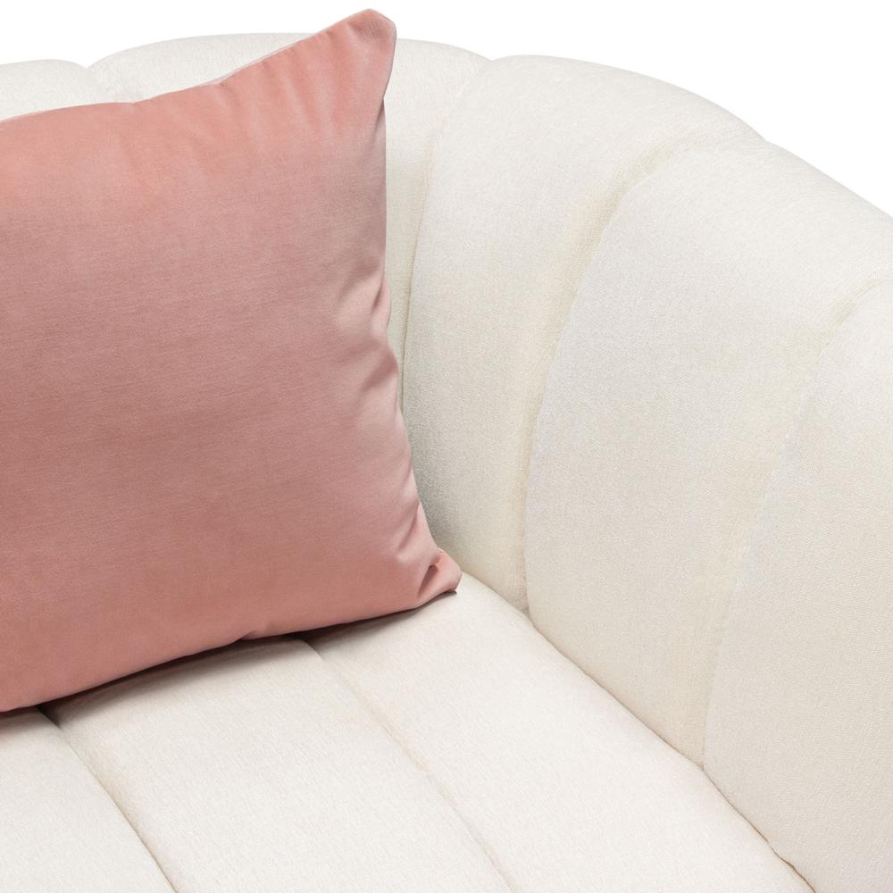 Venus Cream Fabric Chair w/ Contrasting Pillows & Gold Finished Metal Base. Picture 18