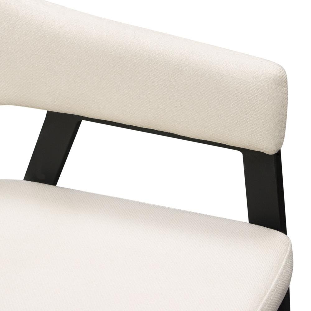 Adele Set of Two Dining/Accent Chairs in Cream Fabric w/ Black Powder Coated Metal Frame by Diamond Sofa. Picture 13