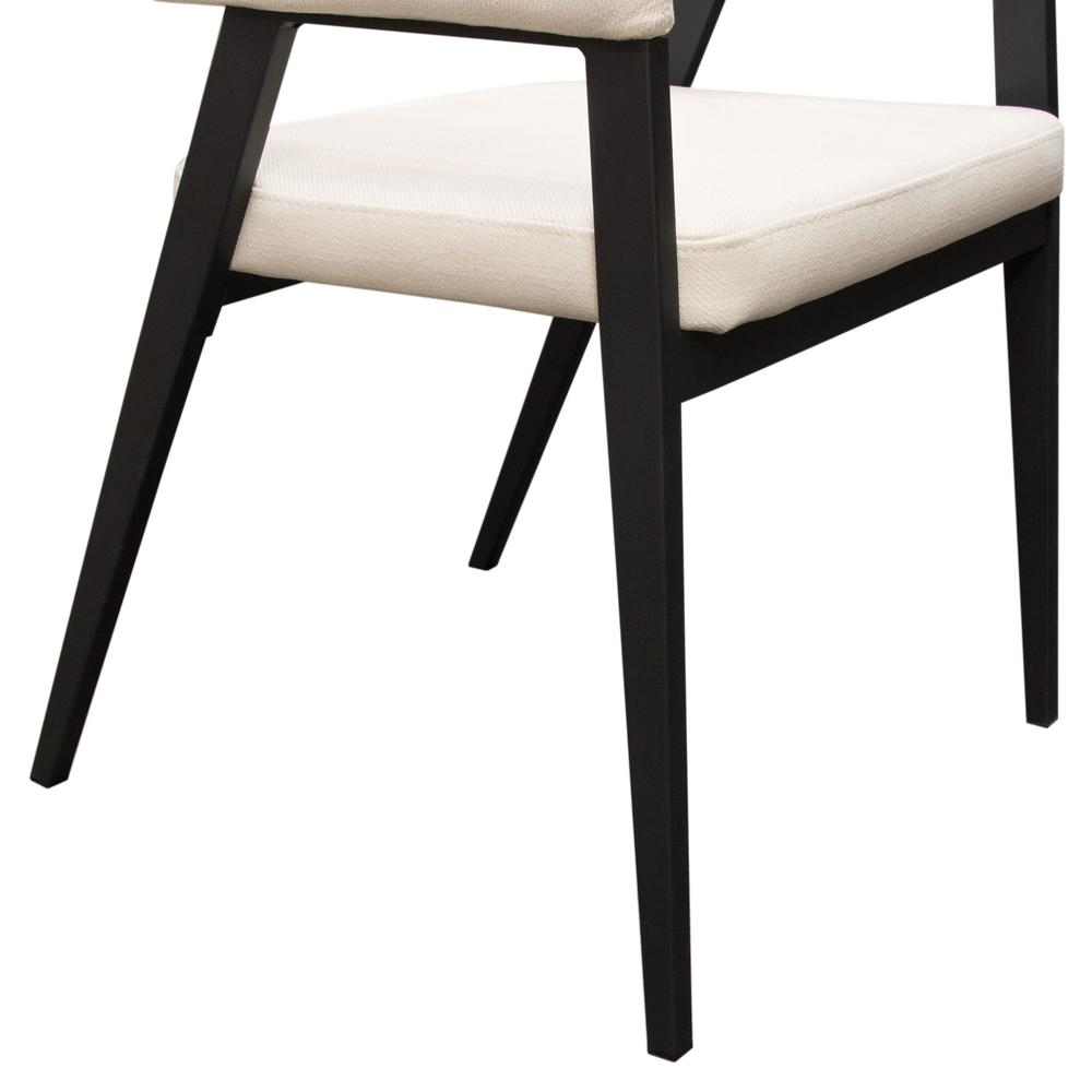 Adele Set of Two Dining/Accent Chairs in Cream Fabric w/ Black Powder Coated Metal Frame by Diamond Sofa. Picture 17