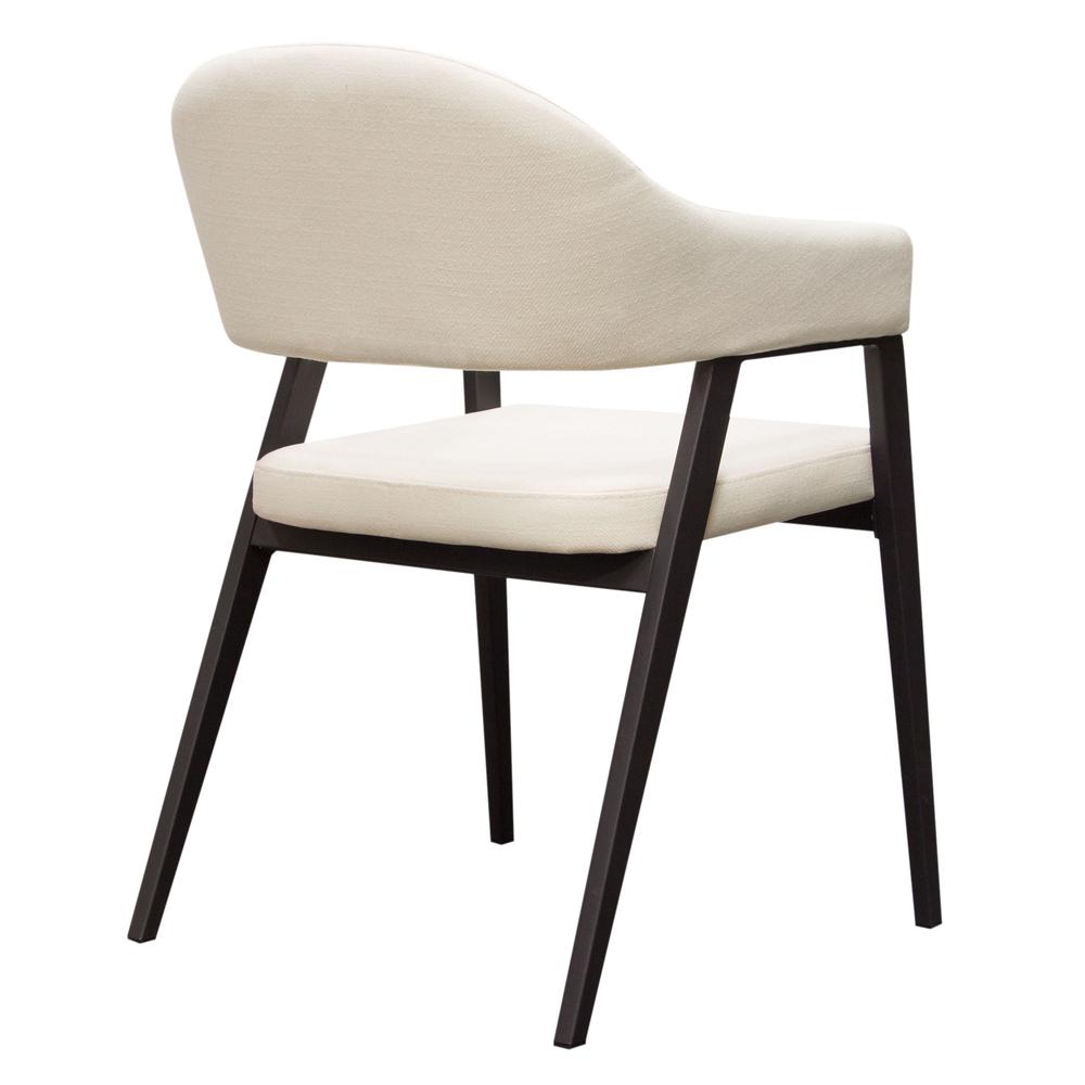 Adele Set of Two Dining/Accent Chairs in Cream Fabric w/ Black Powder Coated Metal Frame by Diamond Sofa. Picture 18