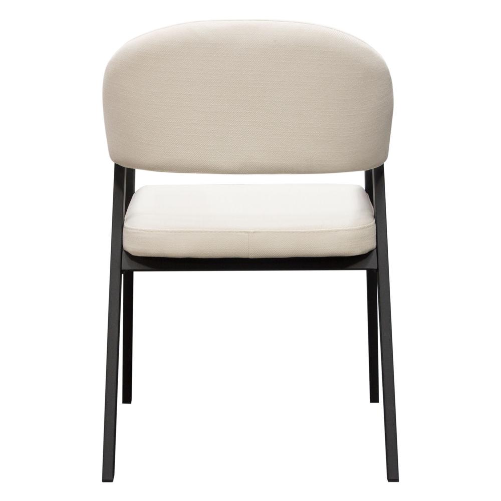 Adele Set of Two Dining/Accent Chairs in Cream Fabric w/ Black Powder Coated Metal Frame by Diamond Sofa. Picture 7