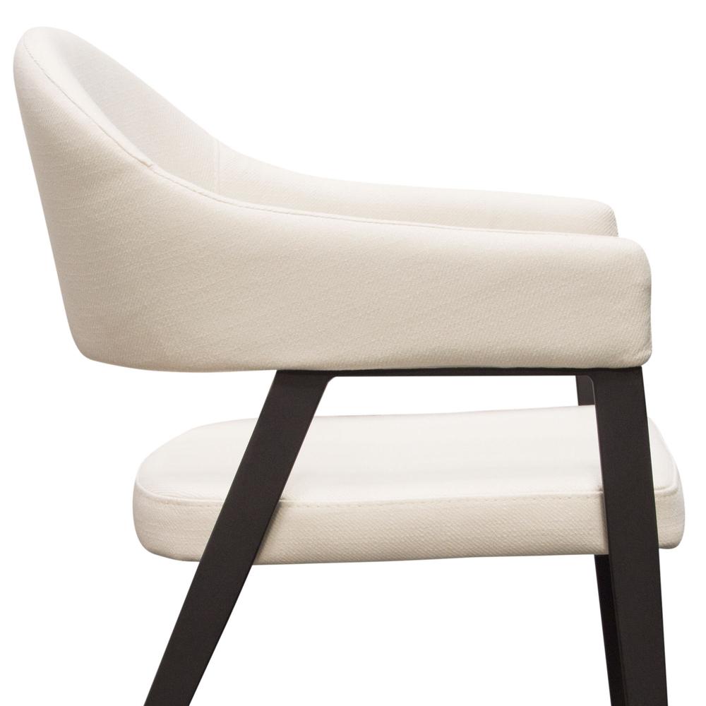 Adele Set of Two Dining/Accent Chairs in Cream Fabric w/ Black Powder Coated Metal Frame by Diamond Sofa. Picture 12