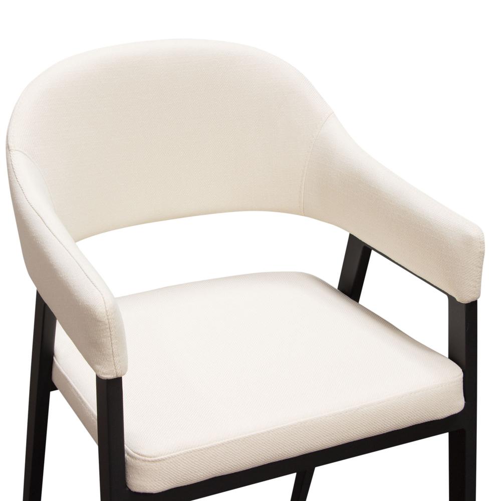 Adele Set of Two Counter Height Chairs in Cream Fabric w/ Black Powder Coated Metal Frame by Diamond Sofa. Picture 10