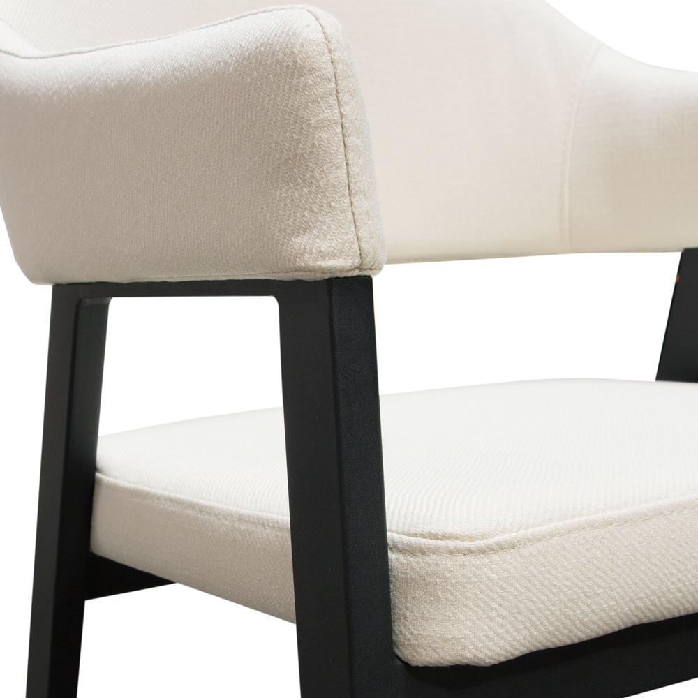 Adele Set of Two Counter Height Chairs in Cream Fabric w/ Black Powder Coated Metal Frame by Diamond Sofa. Picture 3