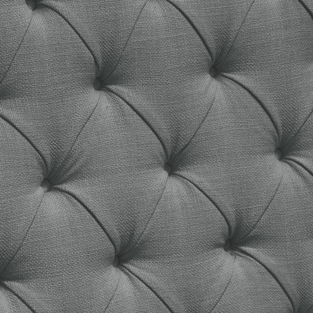 Park Avenue Eastern King Tufted Bed with Wing in Grey Linen. Picture 5