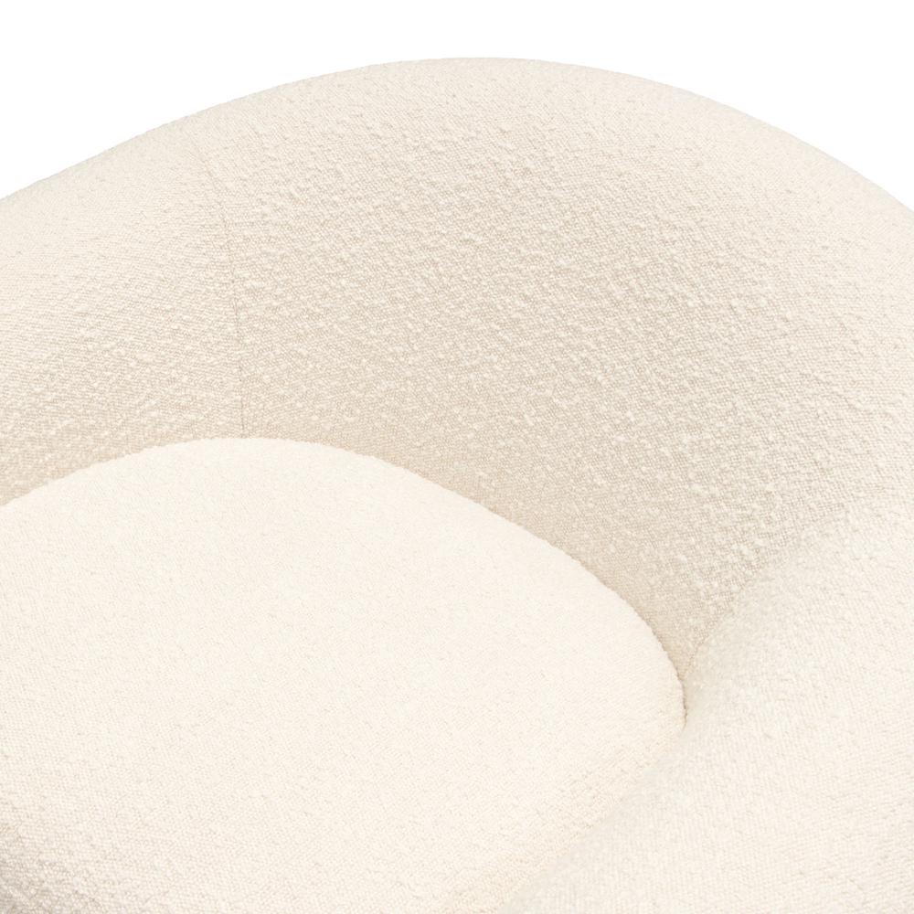 Pascal Swivel Chair in Bone Boucle Textured Fabric w/ Contoured Arms & Back by Diamond Sofa. Picture 2