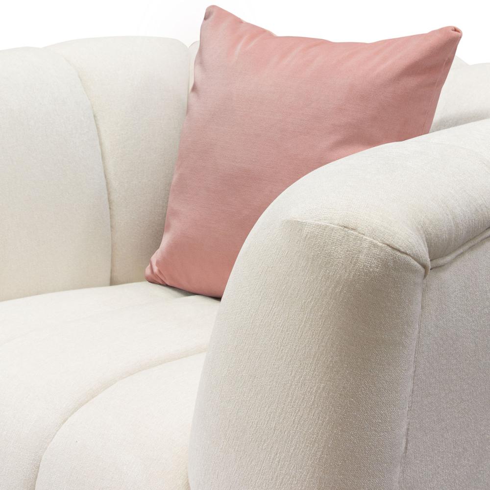 Venus Cream Fabric Chair w/ Contrasting Pillows & Gold Finished Metal Base. Picture 8